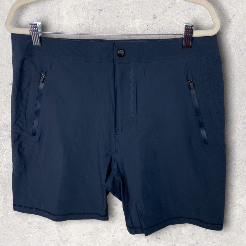 NEW Mack Weldon Performance Technical Shorts Blue Size Large Laser Ventilation‎